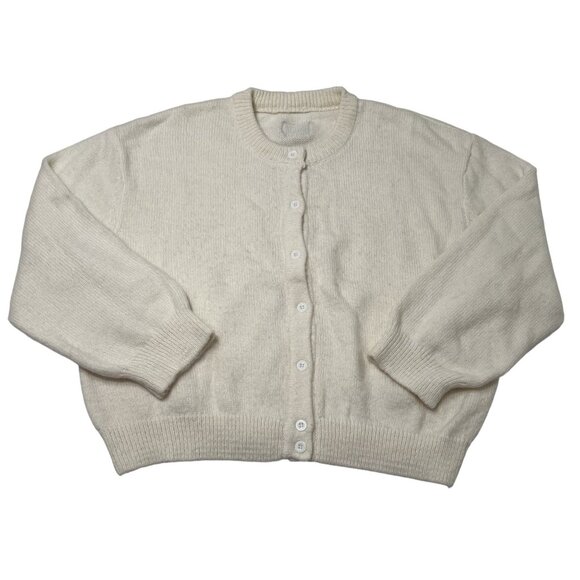 Daily Drills Button Up Sweater in White - Picture 1 of 5